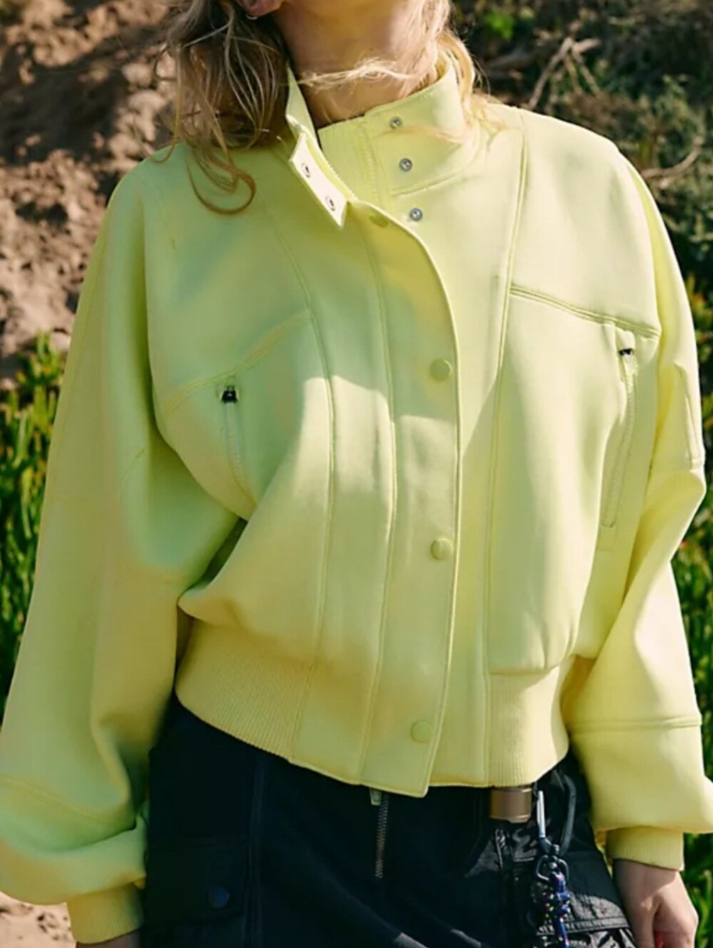 Free People Races Bomber Dropped Shoulders Jacket
